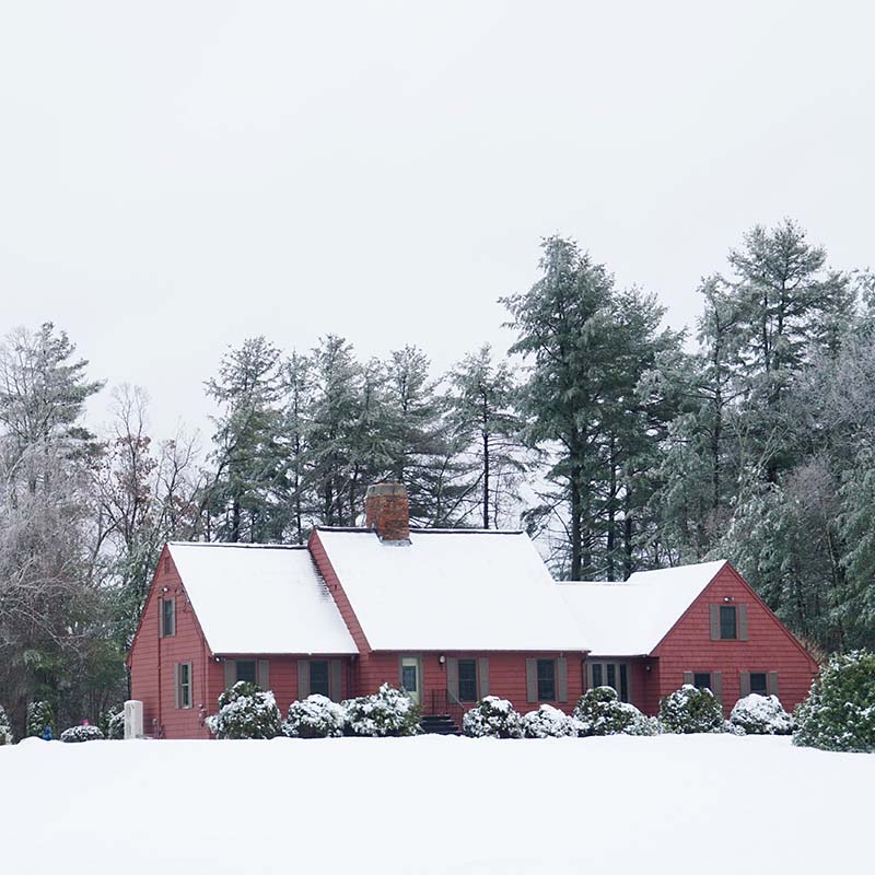 Residential House in Winter in Gasport, NY